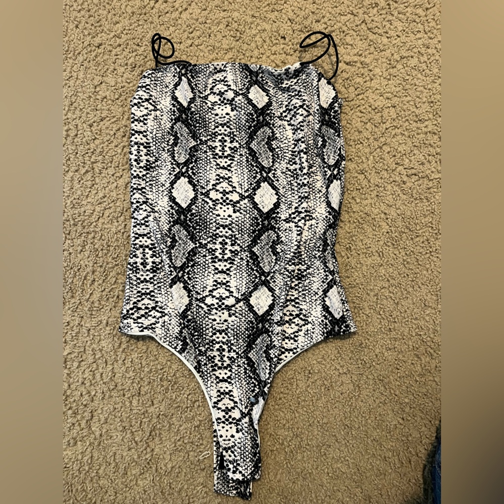 Snake print one piece top